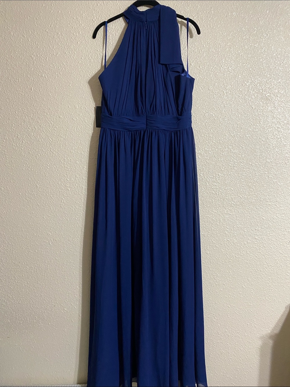 NWT Ieena for Mac Duggal Navy High Neck Chiffon Gown 55035 Size 12 - Picture 10 of 16